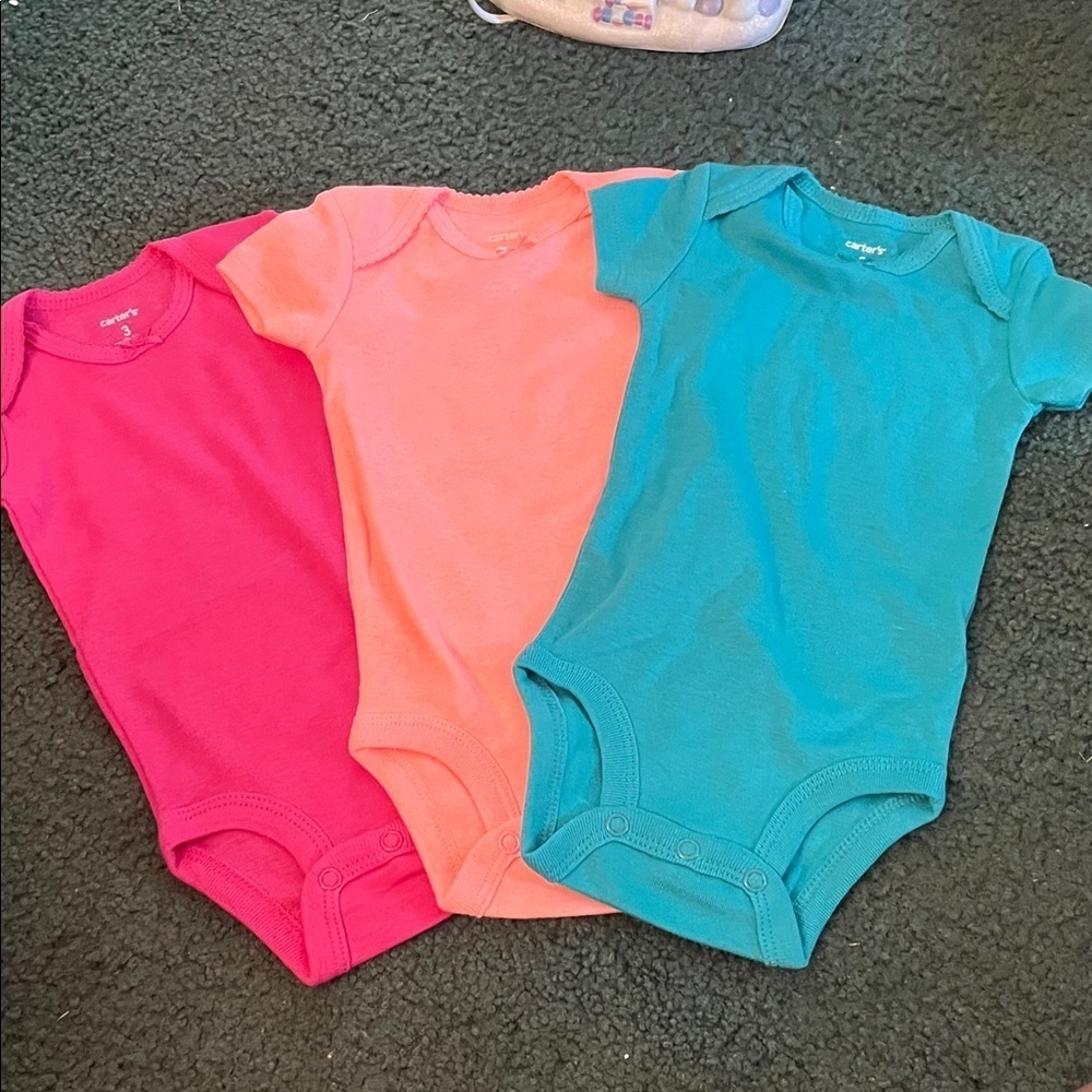 Carter’s Infant Bodysuits - Pink, Orange, and Blue